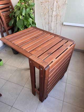 Conjunto mesa y sillas madera para jardín/terraza
