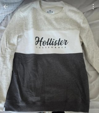 Sudadera Hollister Gris y Blanca