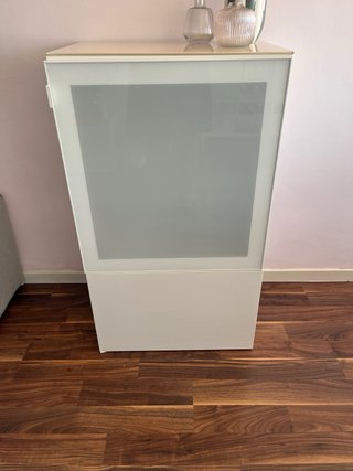 Mueble Besta Ikea Blanco y Cristal