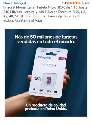 Tarjeta Micro SDXC Integral 1TB