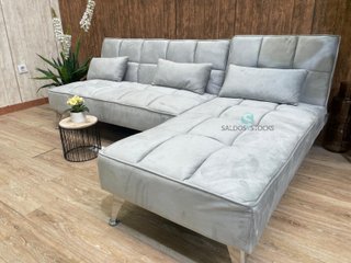 Sofa-cama chaise longue, con 3 cojines