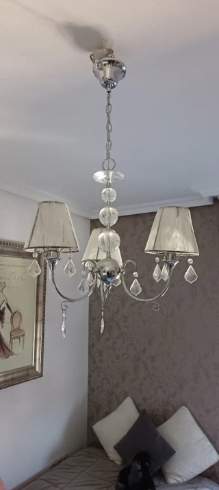 Lámpara de techo vintage cristal y metal