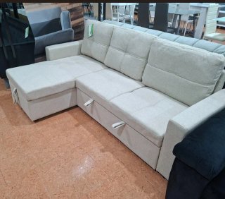Sofá Cama Chaise Longue Beige