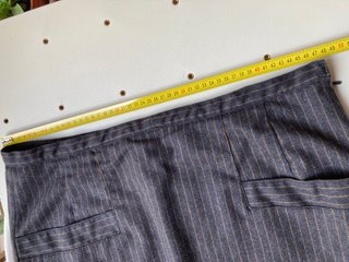 Falda Lana Vintage Gris Rayas Finas