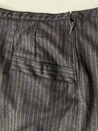 Falda Lana Vintage Gris Rayas Finas