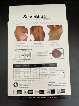 Sujetador Adhesivo SecretBra2 Beige