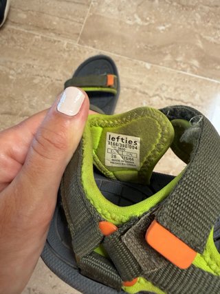 Chanclas velcro niño verde y naranja talla 27