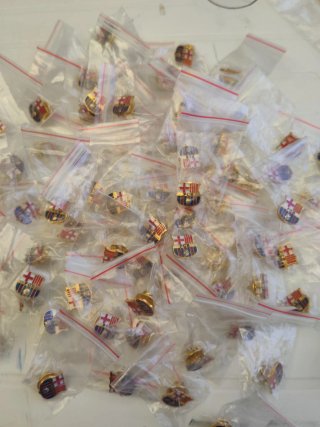 Pins FC Barcelona, metálicos,bolsas individuales