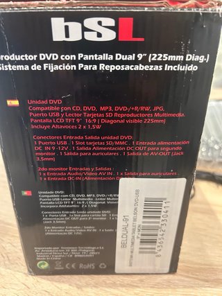 2 Pantallas BSL Reproductor DVD y Puertos distinto