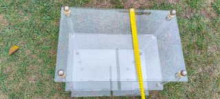 Mesa auxiliar cristal y metacrilato 3 niveles