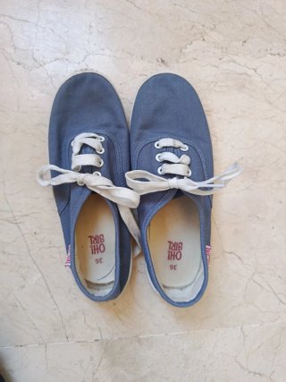 Zapatillas lona unisex azul