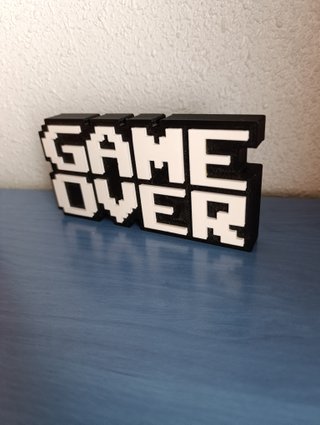 Letrero decorativo Game Over Pixelado