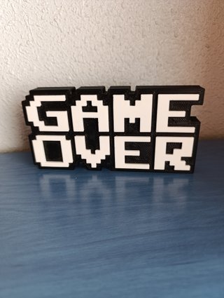 Letrero decorativo Game Over Pixelado
