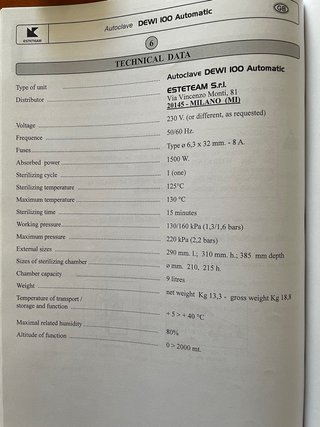 Autoclave Vapor Esterilizador 9L Nuevo