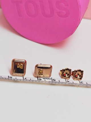 Pendientes Tous Oso Bold color oro Rosa
