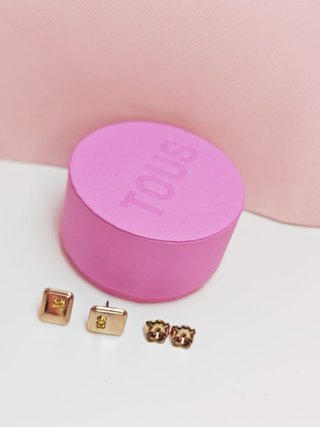 Pendientes Tous Oso Bold color oro Rosa