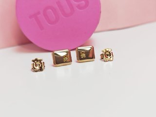 Pendientes Tous Oso Bold color oro Rosa