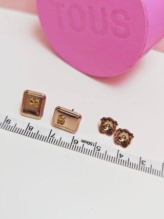 Pendientes Tous Oso Bold color oro Rosa