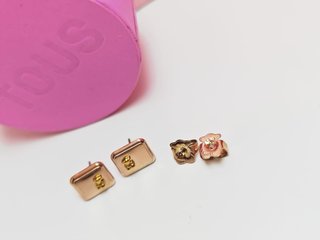 Pendientes Tous Oso Bold color oro Rosa