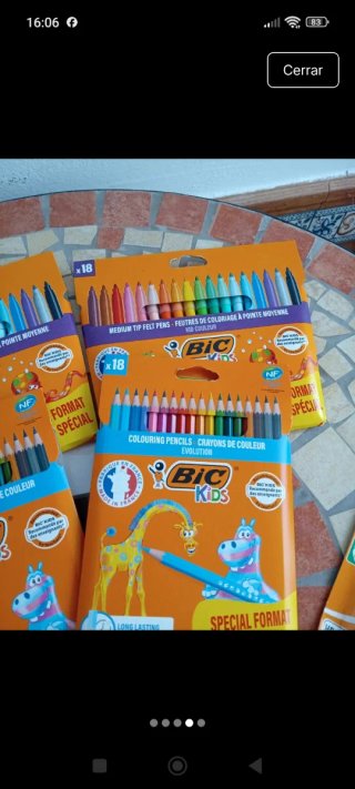 Material escolar: Lápices BIC y cuadernos Campus