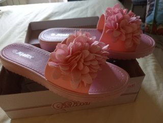 Ciabattine donna rosa con fiori