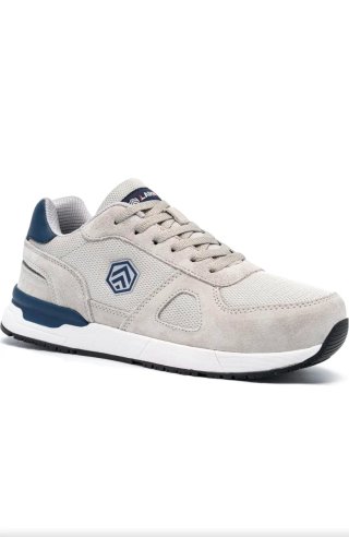 Zapatos de seguridad grises y azules