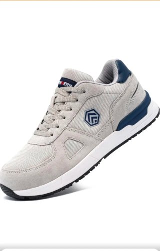 Zapatos de seguridad grises y azules