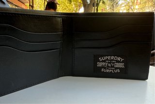 Cartera Piel Superdry Negra