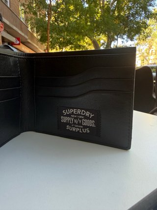 Cartera Piel Superdry Negra