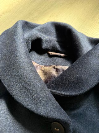 Abrigo de lana azul mujer