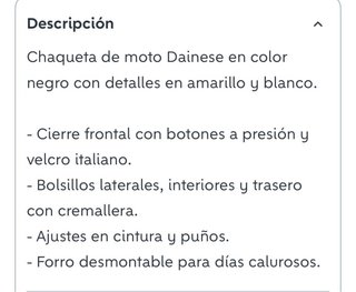 Chaqueta Dainese Moto Hombre Negra y Amarilla