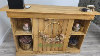 Mostrador de madera rústico para tienda