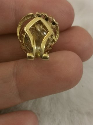 Pendientes perla dorados con circonitas