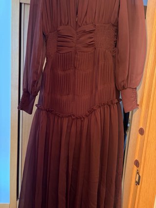 Vestido Alma en Pena marrón fruncido
