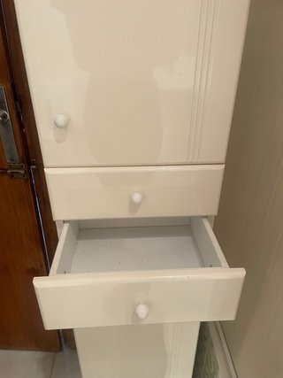 Mueble baño vintage madera beige