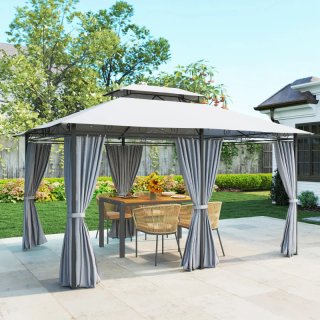 Cenador Jardín 3x4m Tela y Metal