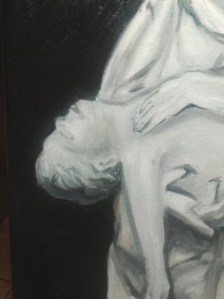 Pintura al óleo La muerte del niño 30x40