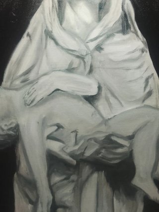 Pintura al óleo La muerte del niño 30x40