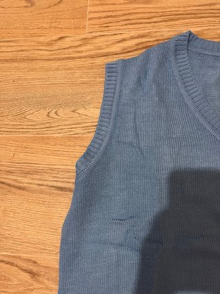 Gilet Maglia Azzurro Avio Scollo V