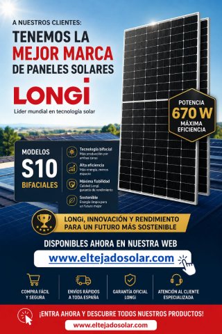 Panel Solar Longi S10 Bifacial 670W