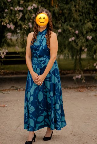 Vestido fiesta El Corte Inglés azul y verde