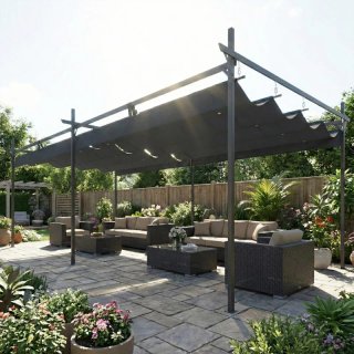 Pérgola Jardín 6x3m Gris
