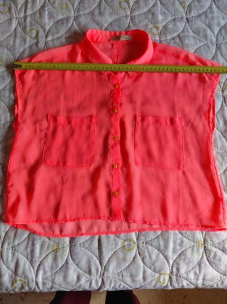 Blusa Bershka transparente fucsia
