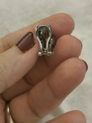 Pendientes vintage combinados plata y marrón
