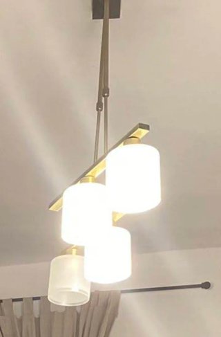 Lámpara LUMINO vintage 5 luces cristal opalino
