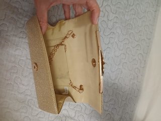 Cartera de fiesta dorada