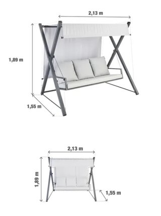 Balancín Naterial Odyssea Gris 155x213cm