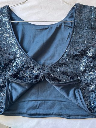 Blusa lentejuelas azul eléctrico