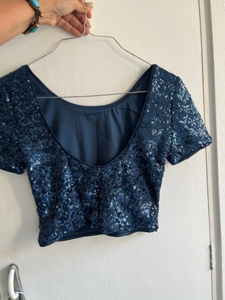 Blusa lentejuelas azul eléctrico