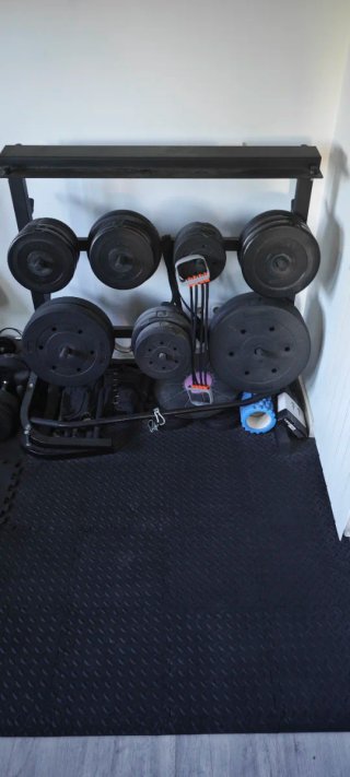 Organizador de discos y barras para gimnasio